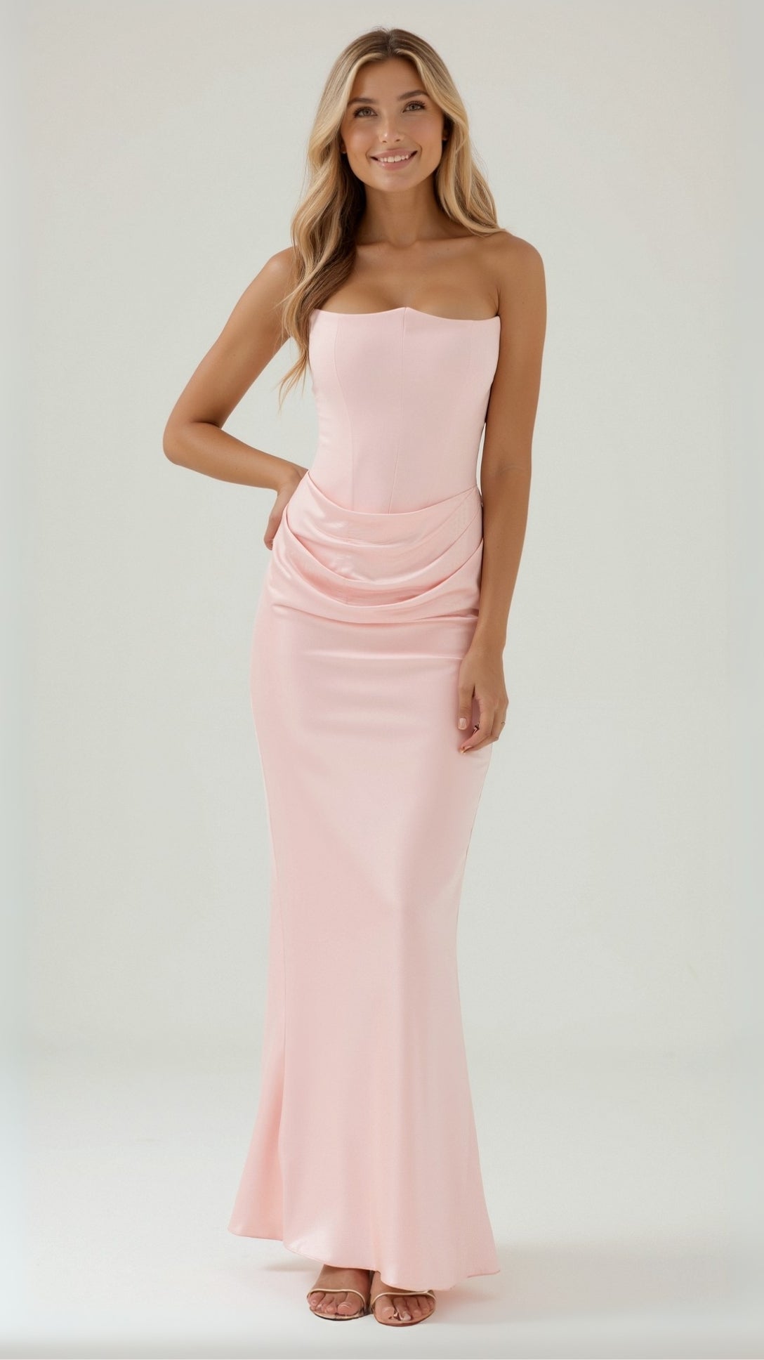 Elegantes Maxi Kleid Damen Hochzeitsgast Kleid Lang