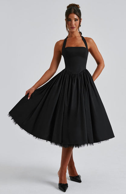 Hochzeitskleid Damen Midi Kleid für Gäste Elegant