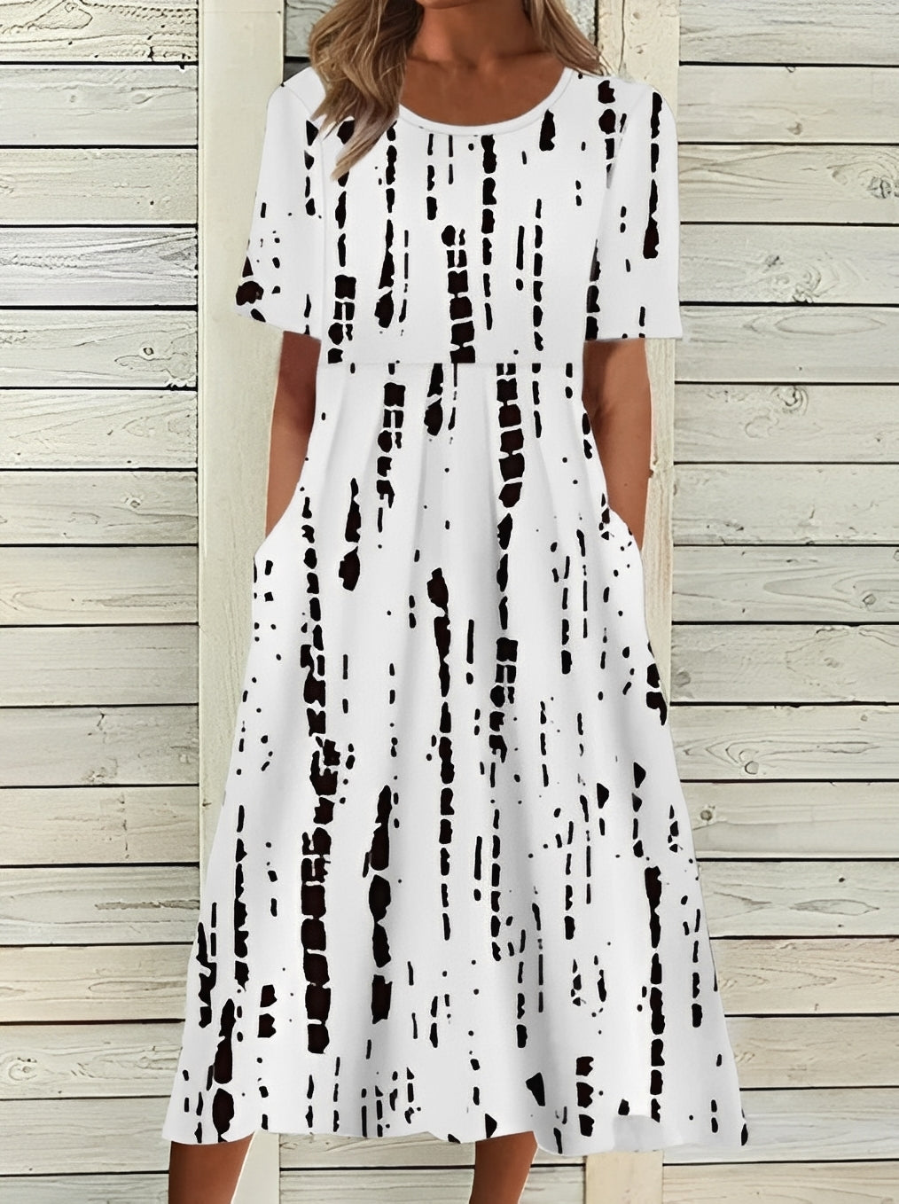 Damenkleid Midikleid Blumenmuster Elegant Frauenkleid