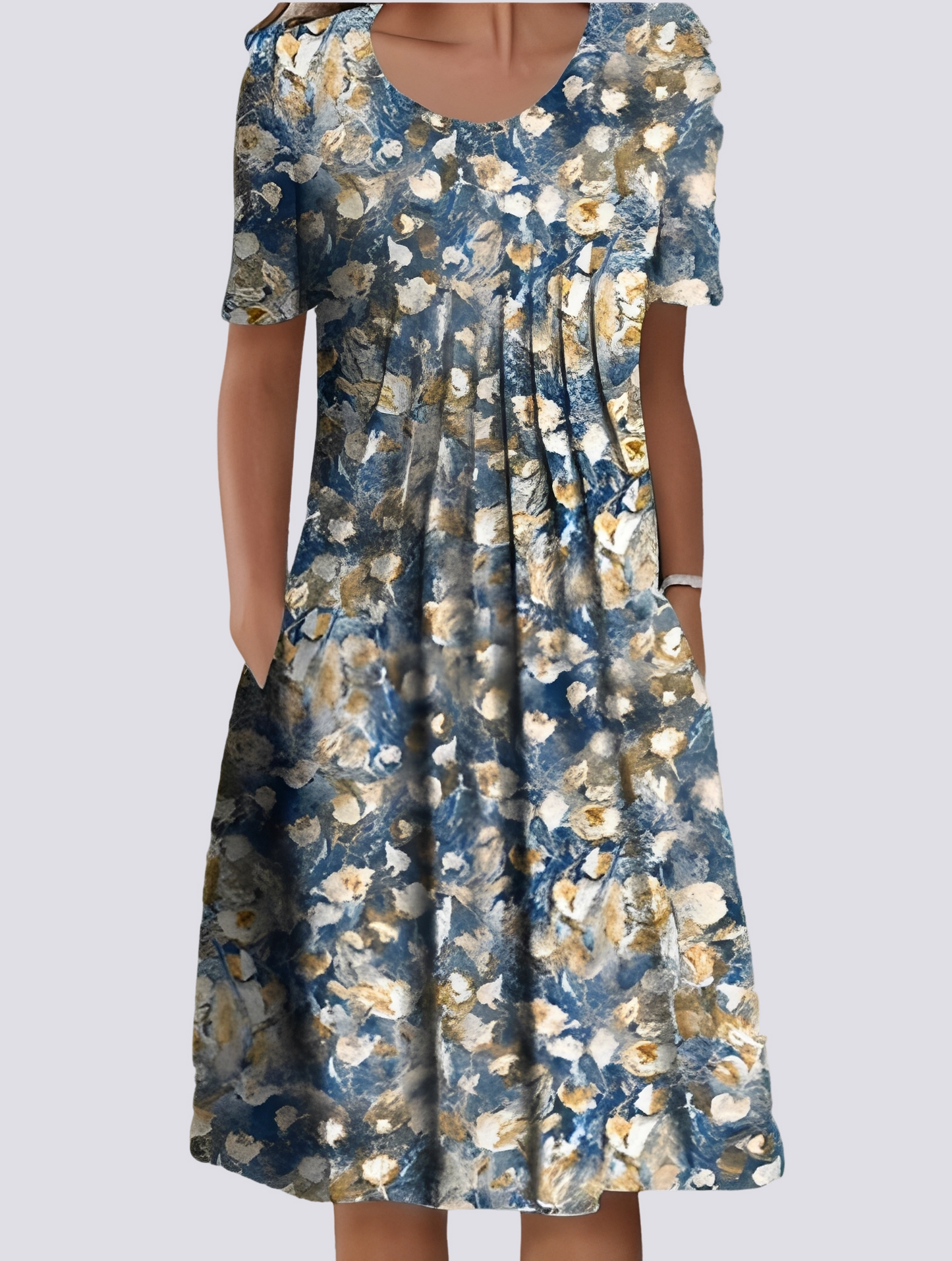 Kleid Damen Blumenmuster Sommerkleid Leicht