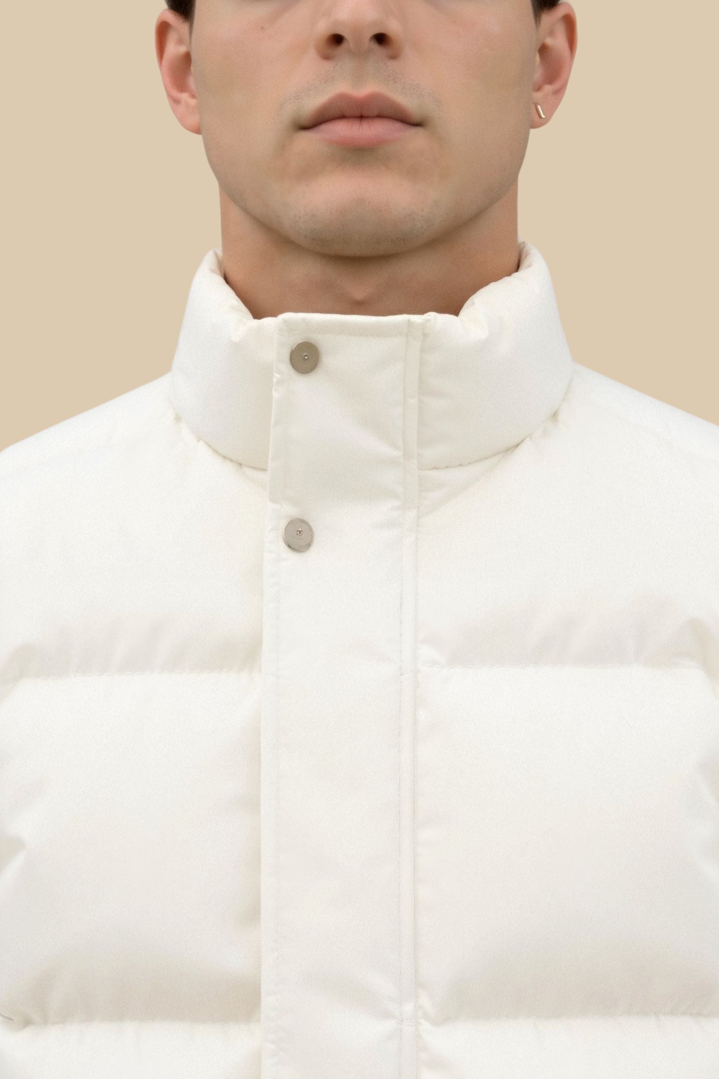 Herren Steppweste Leicht Cremeweiß Modern