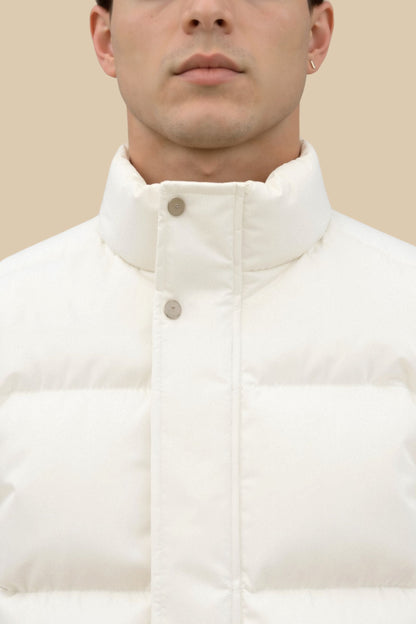 Herren Steppweste Leicht Cremeweiß Modern