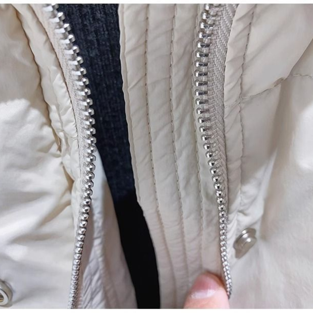 Übergroße Damen Pufferjacke Warm mit Hochem Kragen
