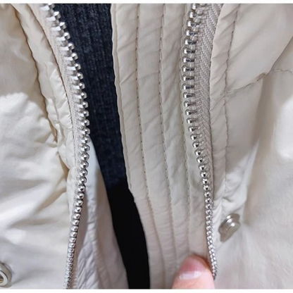 Übergroße Damen Pufferjacke Warm mit Hochem Kragen