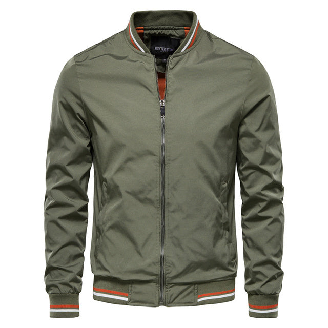 Herren Bomberjacke Stylisch Leder Schwarz