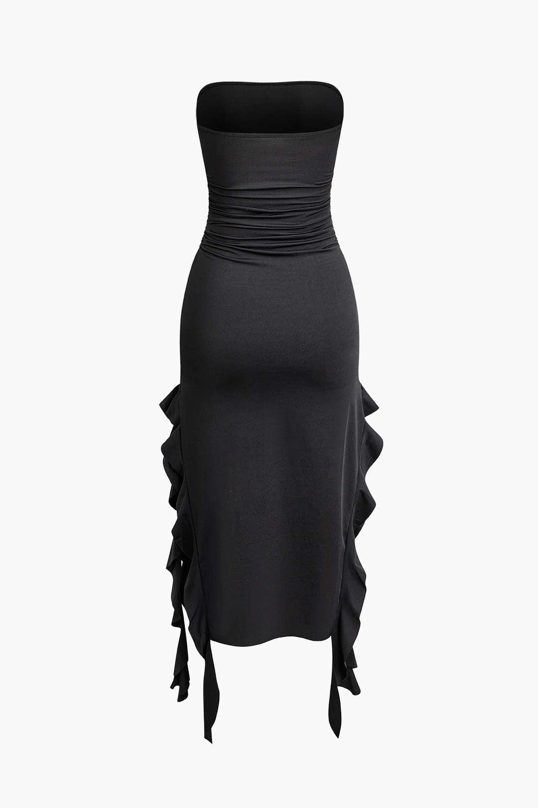 Elegantes Maxikleid mit Volant und Rüschen