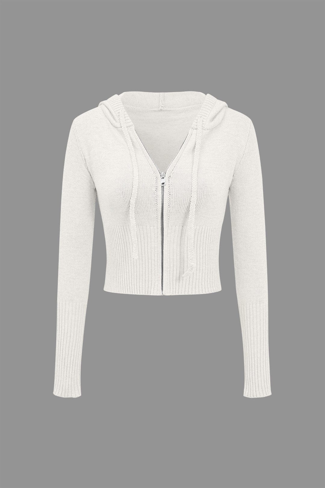 Strick-Set mit Kapuzenjacke und Schlaghose Warm
