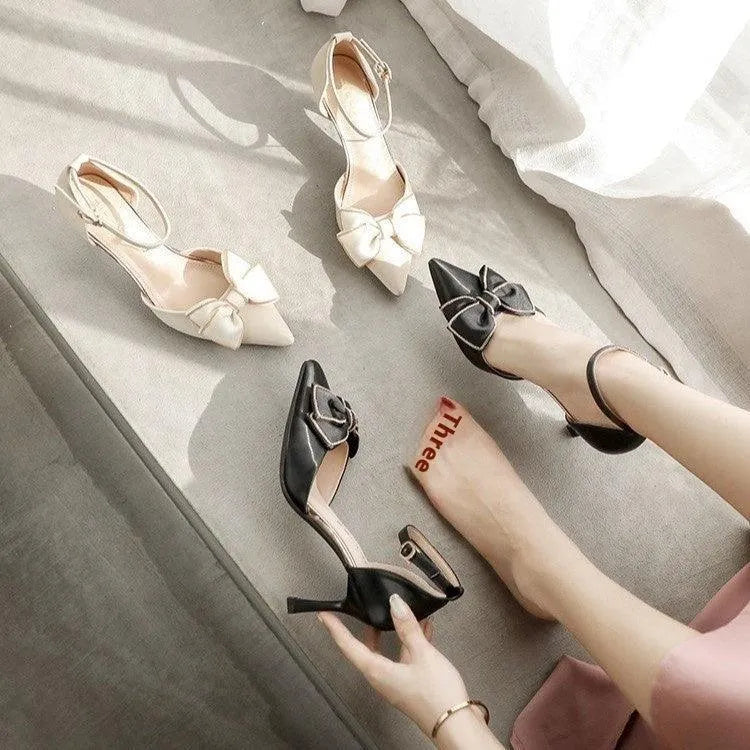 Damen Pumps mit Schleife und Spitzenabsatz Elegant Hochhackig - BerlinGlamour