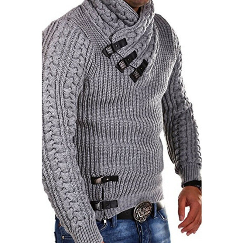 Herren Pullover Grobstrick Modern mit Rollkragen