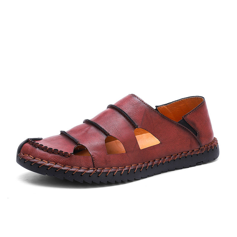 Damen Leder-Sandalen Luftig mit verstellbarem Riemen Sommermode