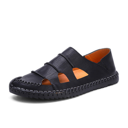 Damen Leder-Sandalen Luftig mit verstellbarem Riemen Sommermode