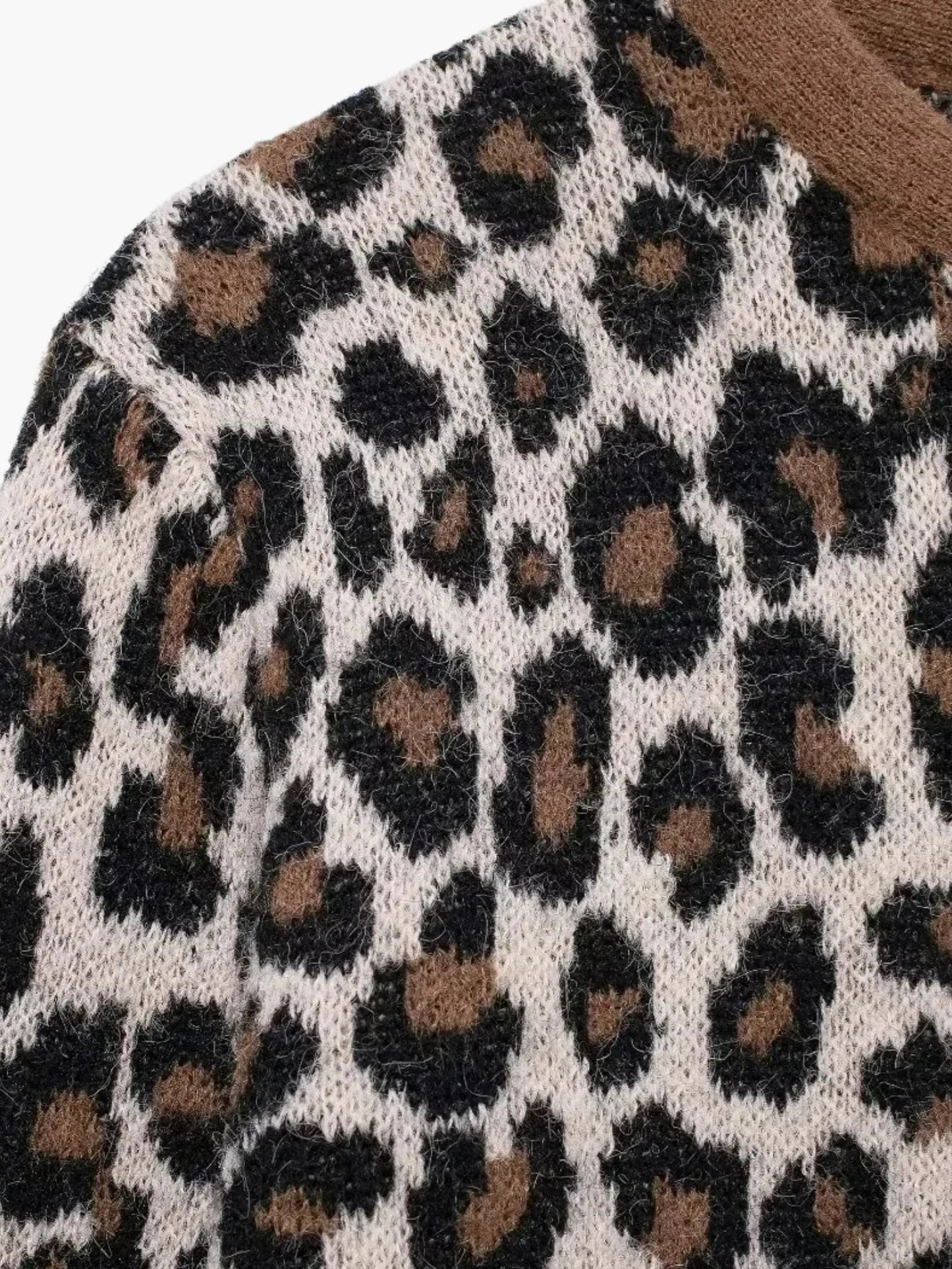 Leopard Strickjacke Frauen Trendy Modisch