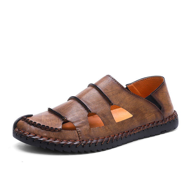 Damen Leder-Sandalen Luftig mit verstellbarem Riemen Sommermode