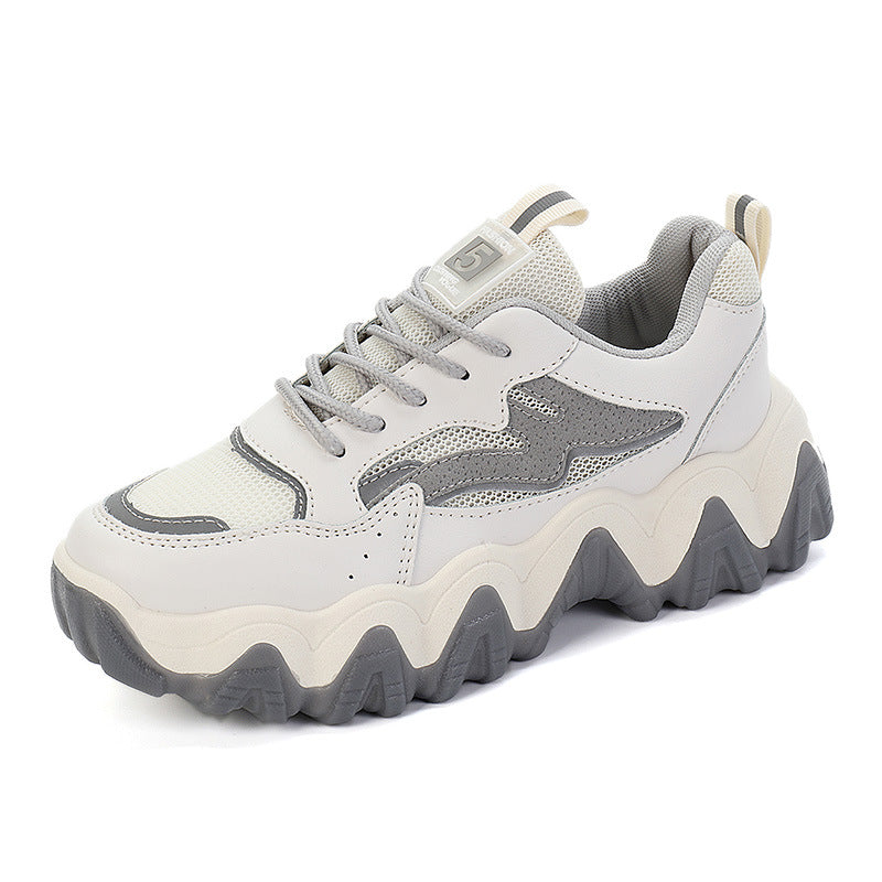 Damen Sneaker Chunky Atmungsaktiv Rutschfest Weiss
