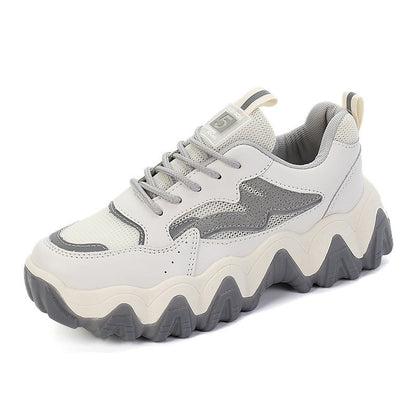 Damen Sneaker Chunky Atmungsaktiv Rutschfest Weiss