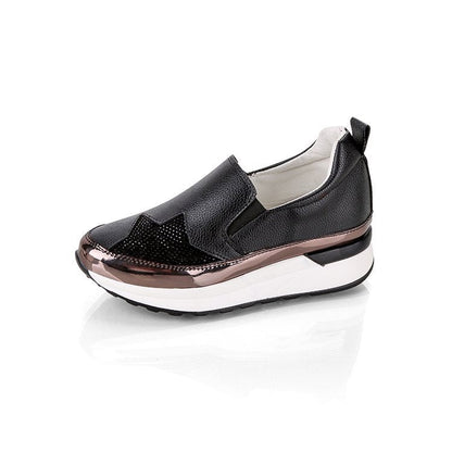 Damen Sneaker Glitzernde Oberfläche Komfort Sohle