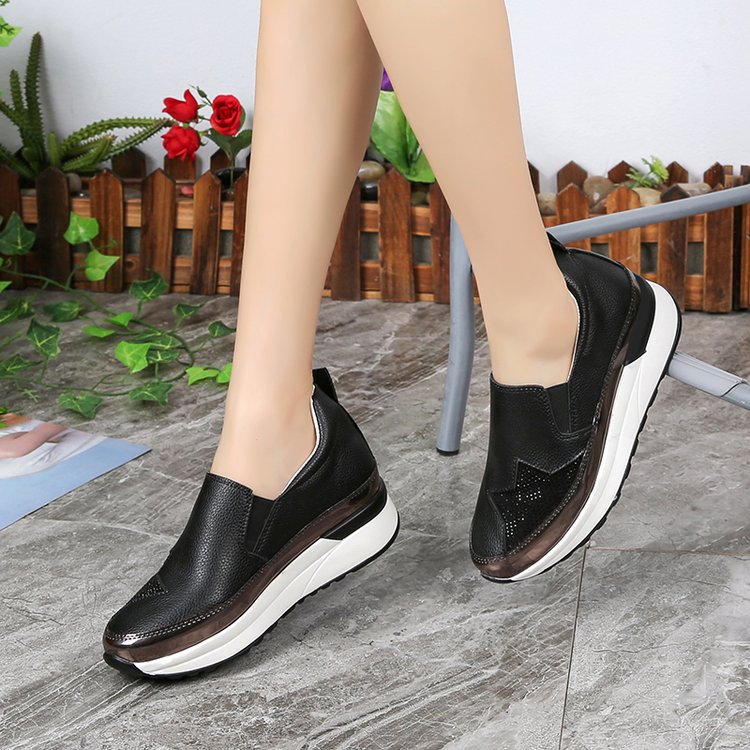 Damen Sneaker Glitzernde Oberfläche Komfort Sohle