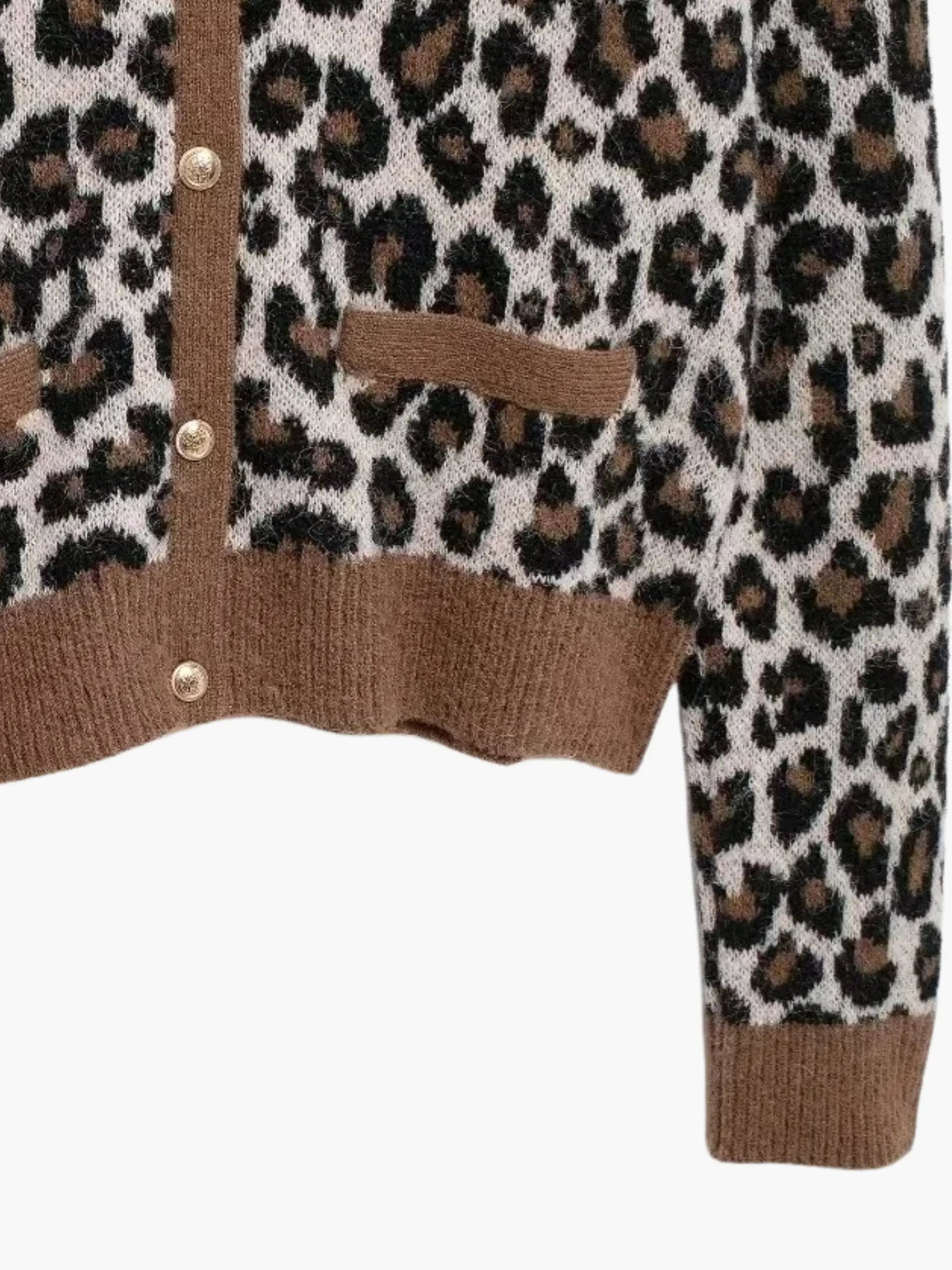 Leopard Strickjacke Frauen Trendy Modisch