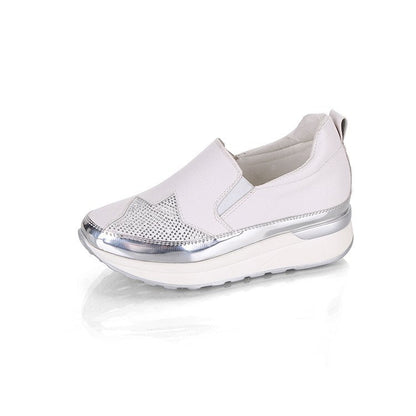 Damen Sneaker Glitzernde Oberfläche Komfort Sohle