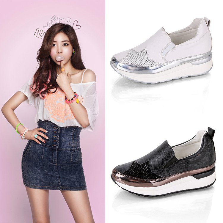 Damen Sneaker Glitzernde Oberfläche Komfort Sohle