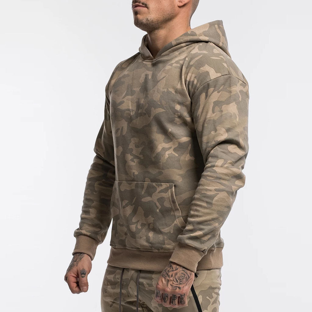 Herren Kapuzenpullover Camo Sweatjacke Sportlich Mit Kängurutasche