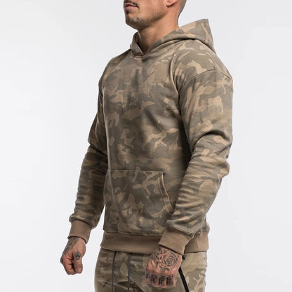 Herren Kapuzenpullover Camo Sweatjacke Sportlich Mit Kängurutasche