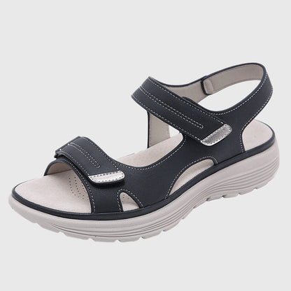 Damen Sandalen Offene Spitze Klettverschluss Sommer