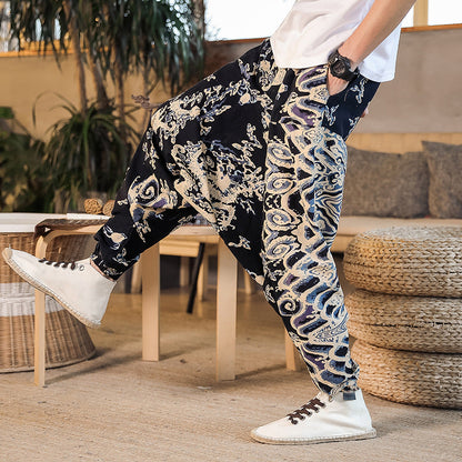 Männer Haremshose Bunt Elastisch Komfort