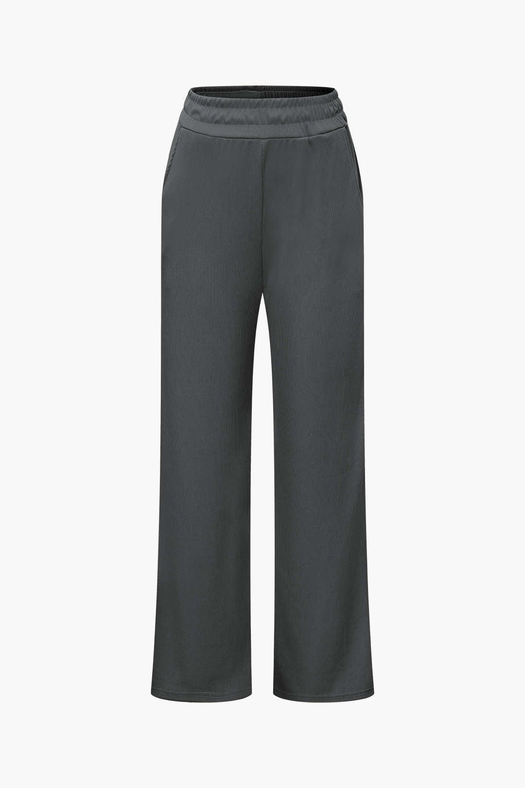 Elegantes Damen Zweiteiler Set Asymmetrisch mit Weiten Hosen