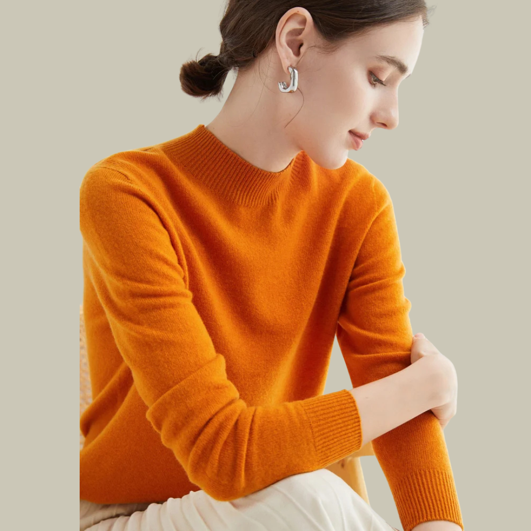 Damen Rollkragenpullover Merinowolle Warm Winter