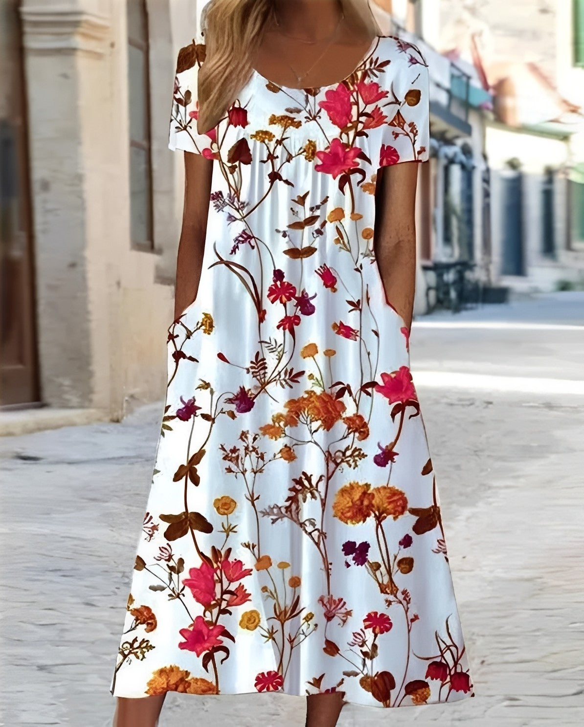 Damenkleid Blumenmuster Swingkleid Sommerkleid Elegant