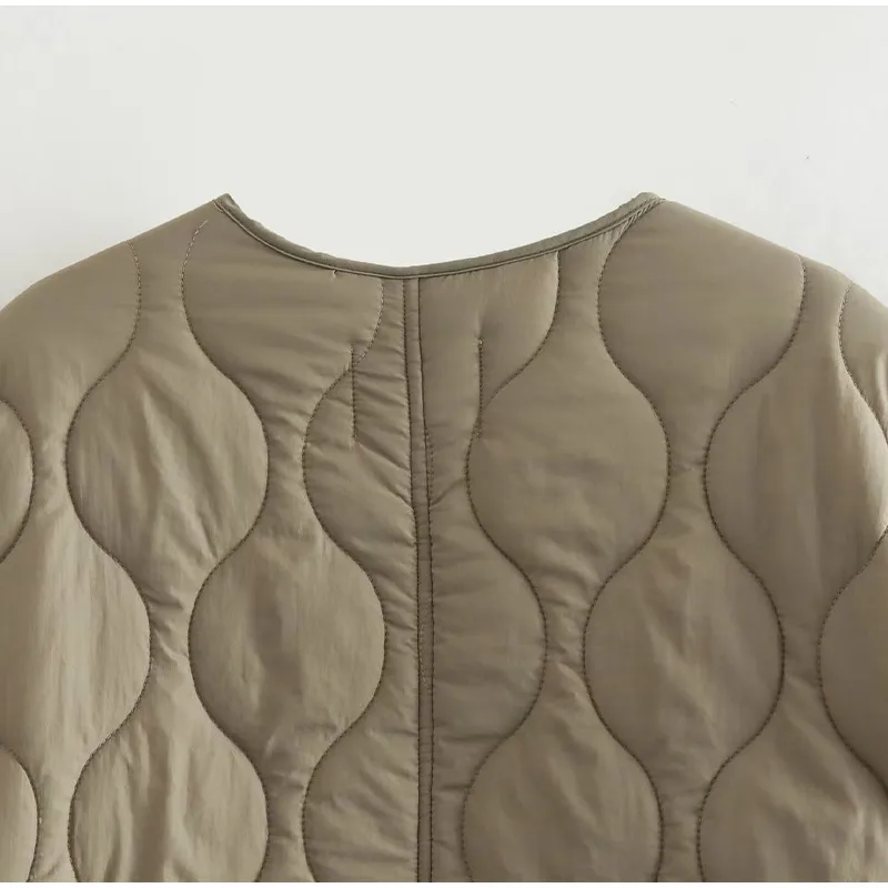 Gepolstertes Herrenjacket Rundhals Knöpfe Warm Winter