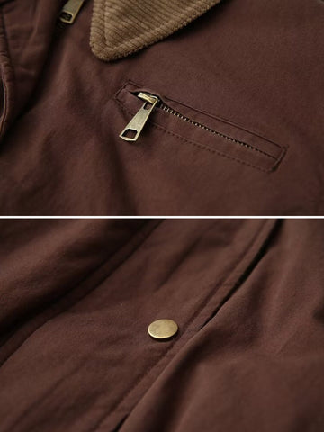 Herren Bomberjacke Cord Reißverschluss Casual Mode