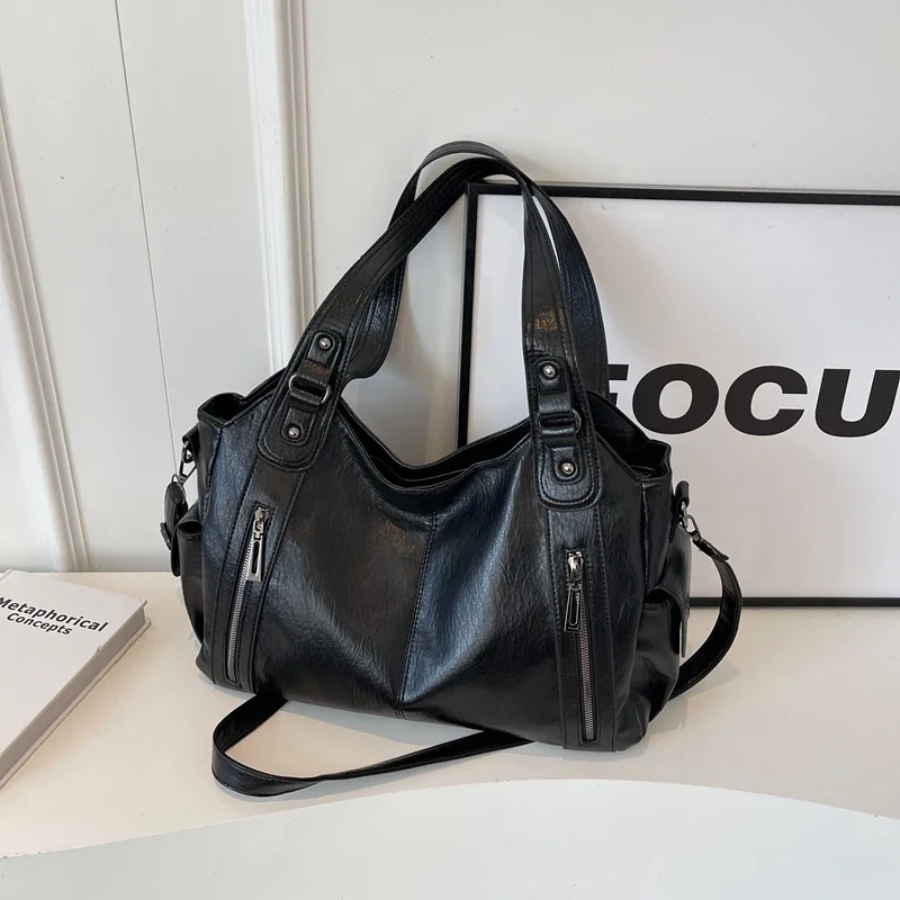 Vegane Schultertasche mit Crossbody-Option Stilvoll Braun