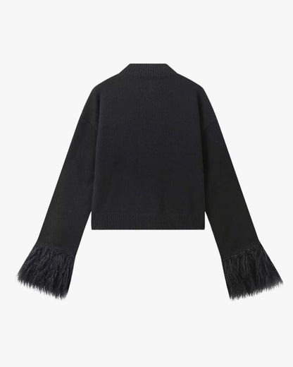 Strickjacke Damen mit Knöpfen und Puffärmeln