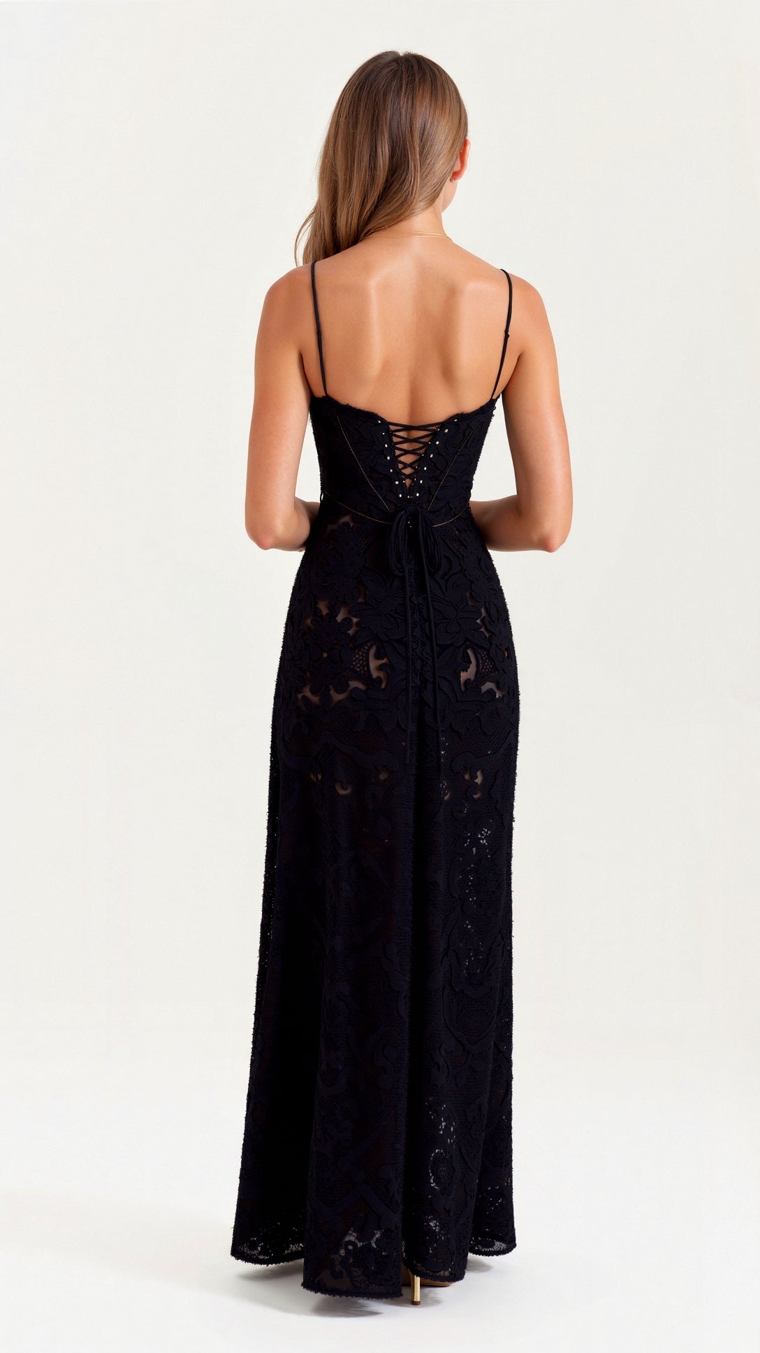 Damen Maxikleid Hochzeitsgast Kleid Elegant Lang