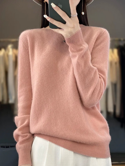 Damen Pullover Rundhals Weich und Elegant