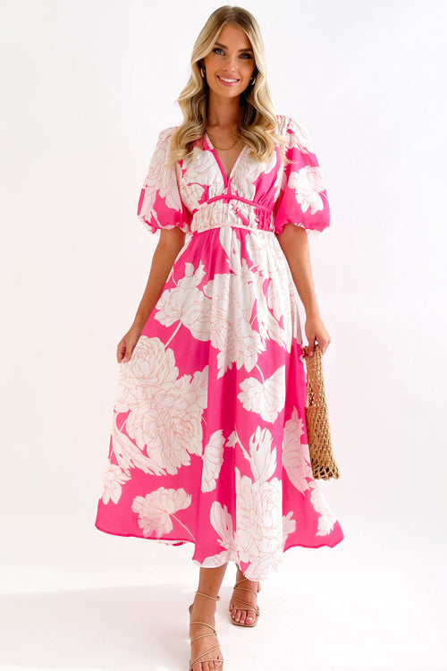 Langärmeliges Maxi-Kleid mit Liebe-Print