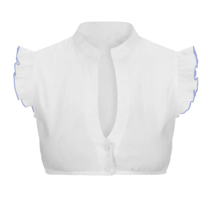 Dirndlbluse Frauen Kurzärmelig Traditionell Blumenmuster