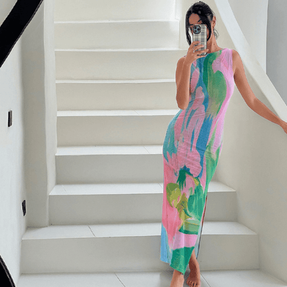 Weibliches Maxikleid mit tiefem Rückenausschnitt Elegant