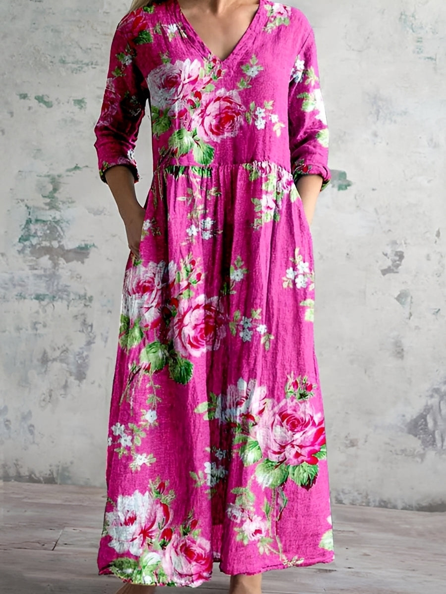 Sommerkleid Damen Blumenmuster Lockeres Leichtes