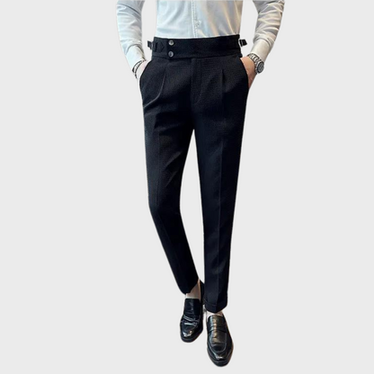 Herrenhose kariert mit hoher Bund und Komfort