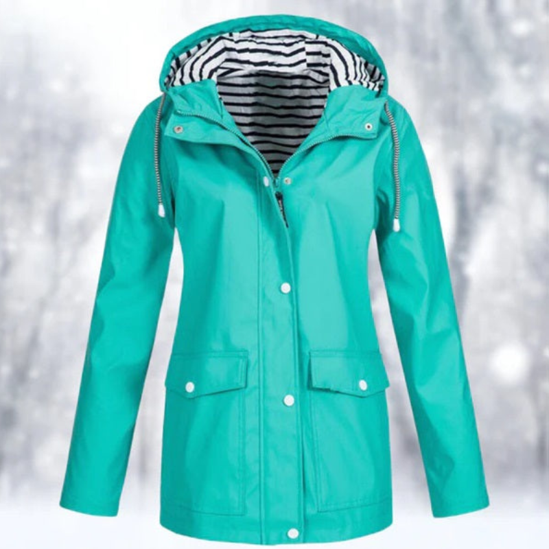 Damen Jacke Kapuze Reißverschluss Winterjacke