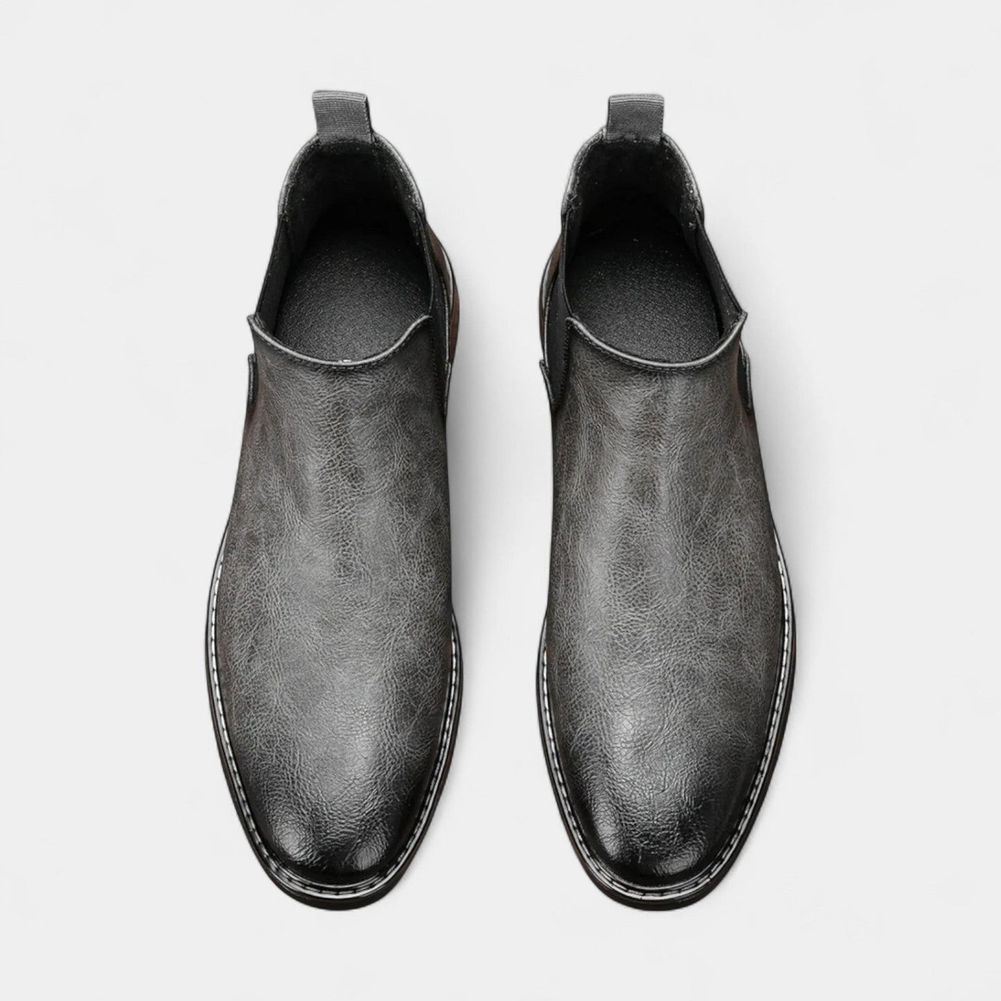 Herren Chelsea Boots Lederoptik Elastisch Komfortabel