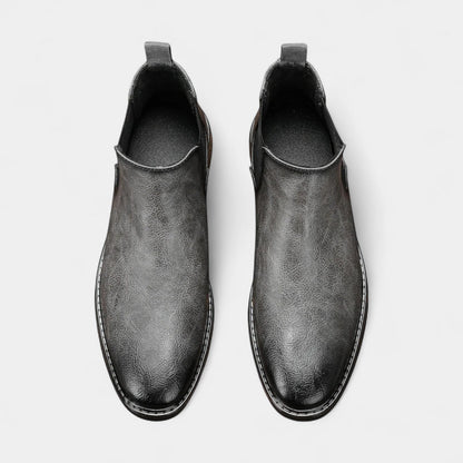 Herren Chelsea Boots Lederoptik Elastisch Komfortabel