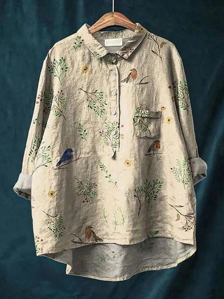Elegante Blumenbluse Damen Sommer Top