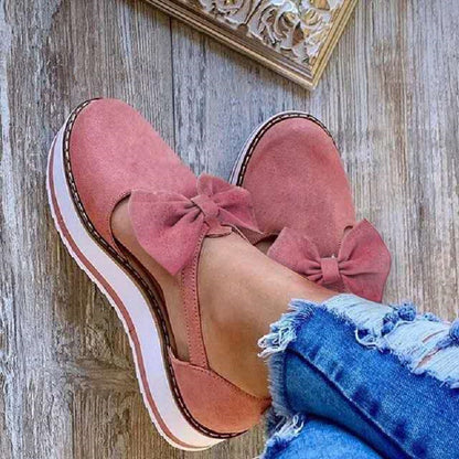 Damen Mokassinschuhe mit Schleife Elegant