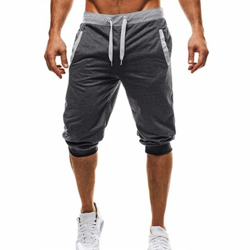 Herren Sport Shorts Capris elastisch mit verstellbarem Bund