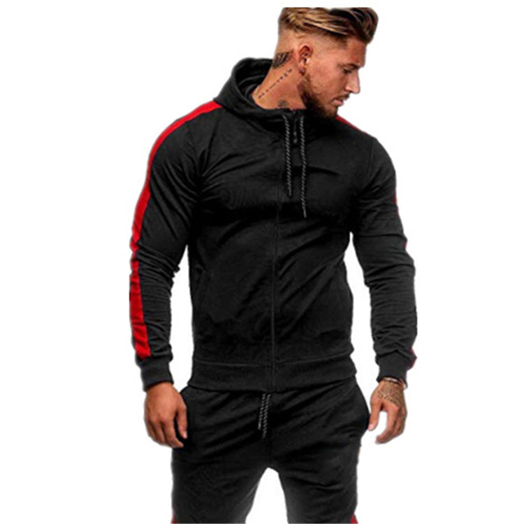 Herren Kapuzenjacke Sportlich Mit Kontrastdetails