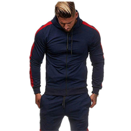 Herren Kapuzenjacke Sportlich Mit Kontrastdetails